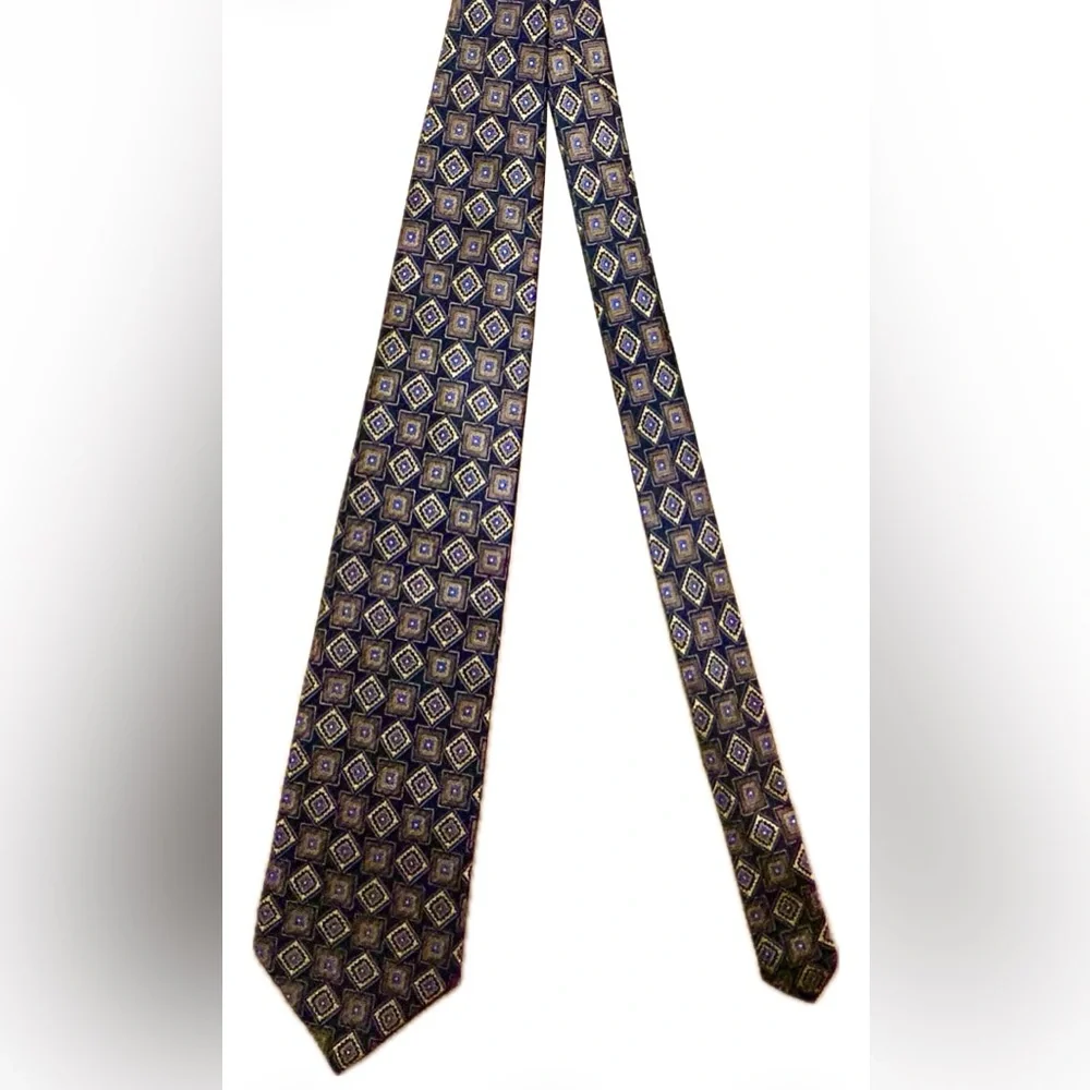 Stefano Cucci Classic Geometric Black and Gold Men's Tie